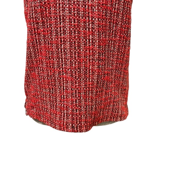 Banana Republic Red Tweed Sleeveless Top Textured Knit Scoop Neck Medium - Picture 5 of 11